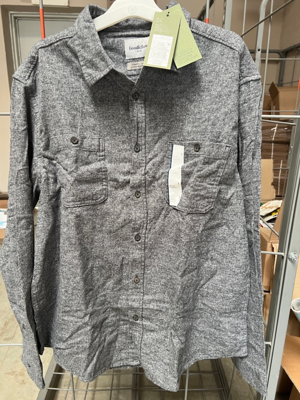 Goodfellow & Co Heather Gray Button-Front Casual Shirt